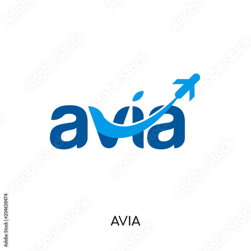 avia logo isolated on white background , colorful vector icon, brand sign & symbol for your business