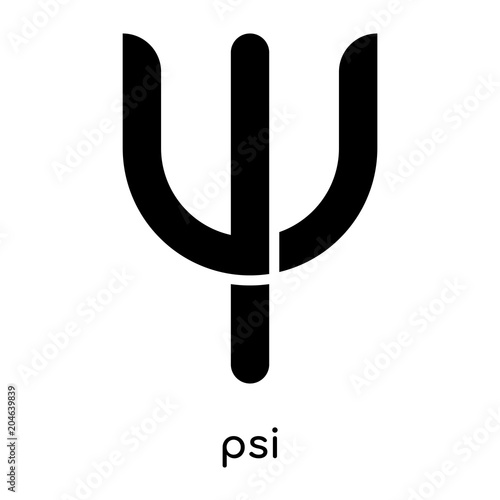 psi symbol isolated on white background , black vector sign and symbols