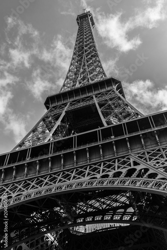 B&W Eiffel Tower, Paris France