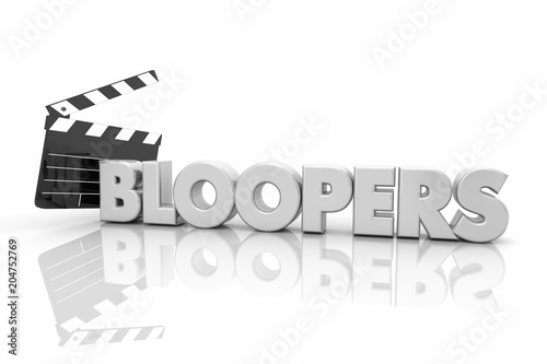 Bloopers Movie Film Clapper Board Mistakes 3d Render Illustration