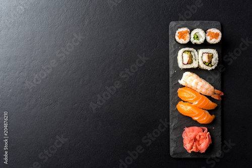 Set of Japanese sushi.