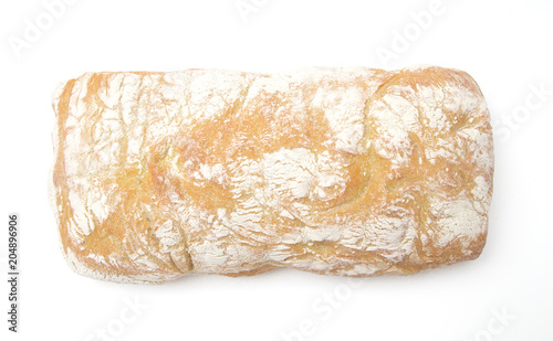 Ciabatta Bread on a White Background