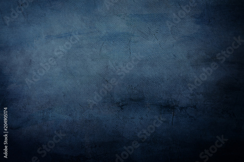 dark blue canvas painting draft detail, background or texture