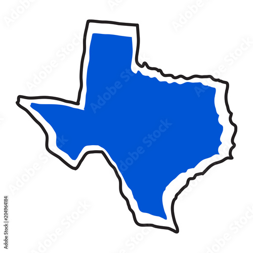 Isolated map of the state of Texas