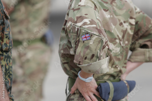 British flag on a RAF soldier uniform