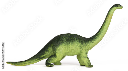 Zielony dinozaura diplodoka klingerytu zabawki model odizolowywający na białym tle