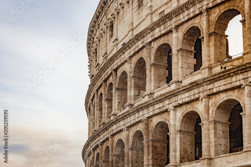 Detail of the Colosseum amphitheatre in Rome