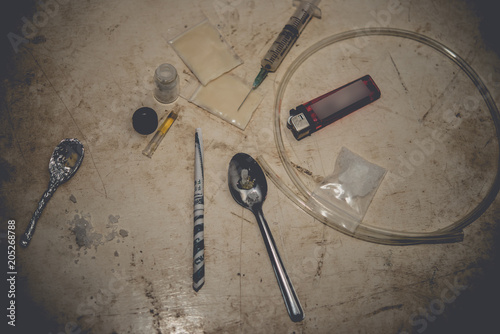 Drug paraphernalia,Flakka drug or zombie drug is dangerous life-threatening,Thailand no to drug concept
