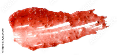 Raspberry jam spread isolated over white background