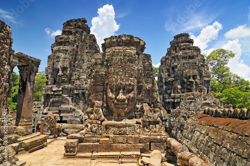 Face towers depicting Bodhisattva Avalokiteshvara, Bayon temple in Angkor, Cambodia.