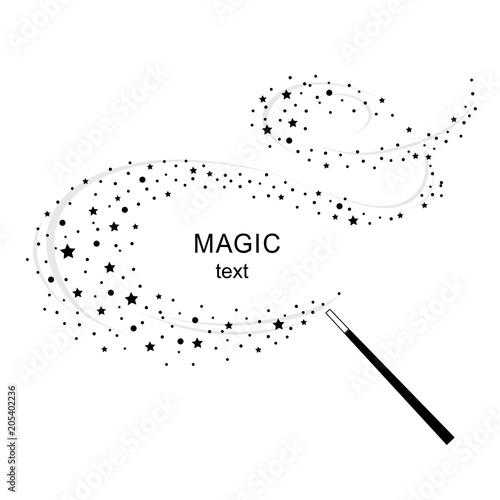 Magic wand on white background illustration.