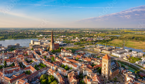 aerial view of the city rostock