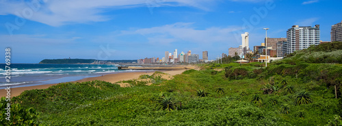 Panoramic view of Durban's "Golden Mile" beachfront from the casino, KwaZulu-Natal province of South Africa