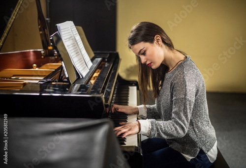 Beautiful female pianist