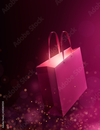 Shopping bag with magical particle