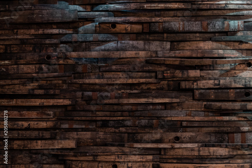 Bourbon Barrel Staves on Wall Texture