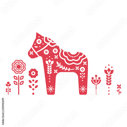 Dala swedish horse vector illustration.