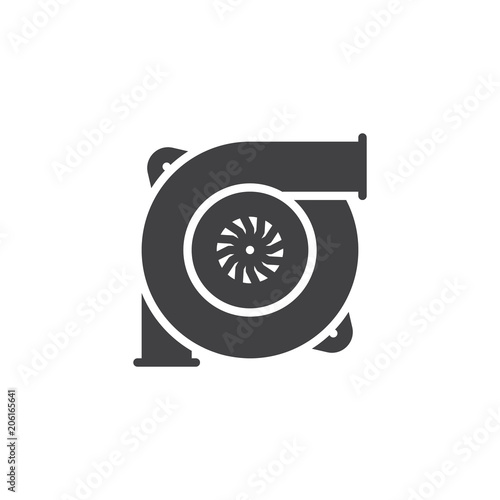 Car turbine vector icon. filled flat sign for mobile concept and web design. Automobile turbo charger simple solid icon. Symbol, logo illustration. Pixel perfect vector graphics