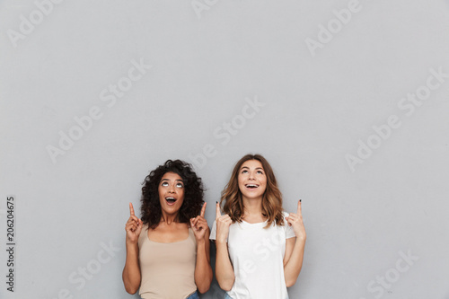 Portrait of two cheerful young women