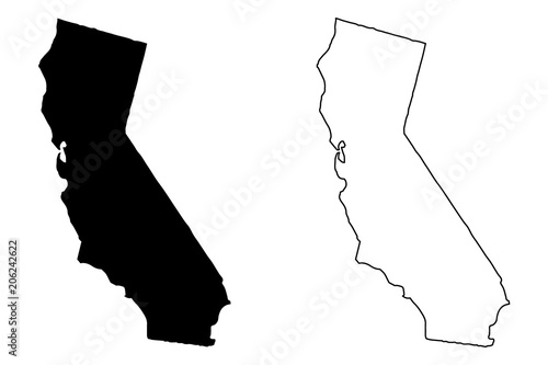 California map vector illustration, scribble sketch California map
