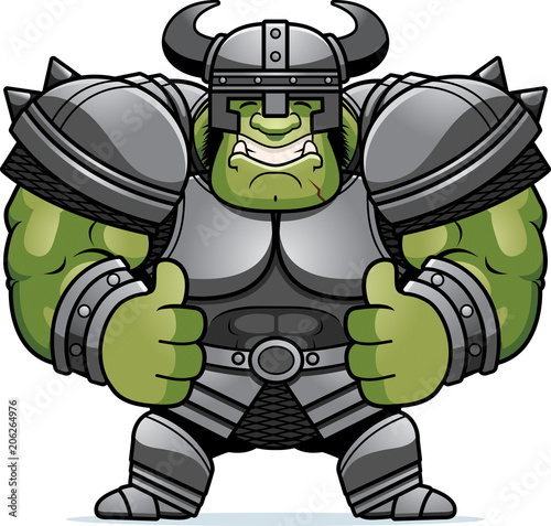 Cartoon Orc Warrior Thumbs Up