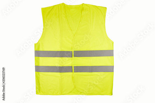 Yellow vest isolated on black