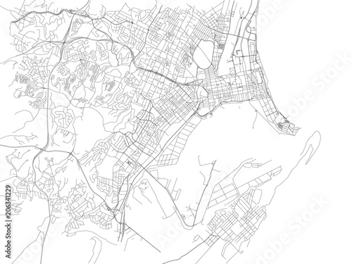 Strade di Durban centro, cartina della città, Sudafrica. Stradario
