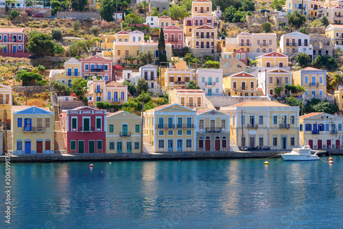 Beautiful architecture of the island of symi. Greece