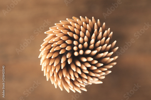 Many toothpicks in a round formation