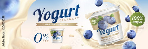 Blueberry yogurt ads
