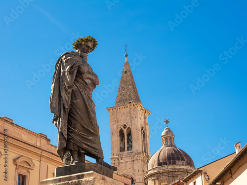 Statue of Ovid, symbol of the city of Sulmona (Italy)