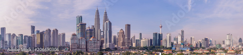 Kuala Lumpur skyline, view of the city, skyscrapers with a beautiful sky in the morning