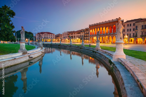 Padova. Cityscape image of Padova, Italy with Prato della Valle square during sunset.