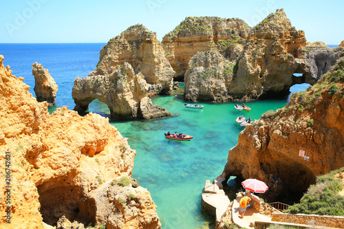 Scenic bay near Ponta da Piedade in Algarve, Portgual