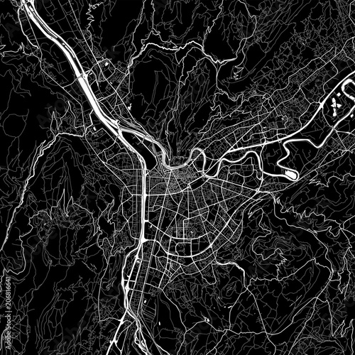 Area map of Grenoble, France