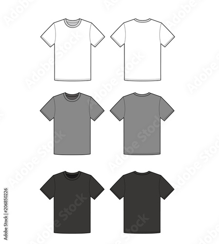 T-shirt top tee fashion flat technical drawing template