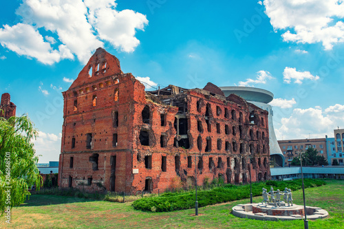 Ruins of the old mill in Volgograd city, Russia