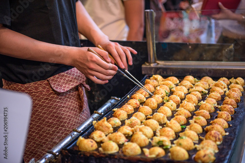 Osaka, Japan takoyaki fried octopus balls.