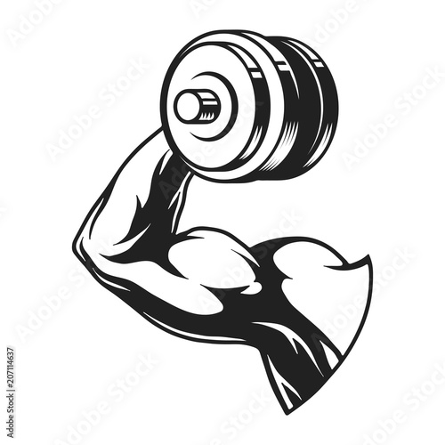 Monochrome bodybuilder biceps concept