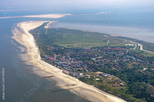 panorama flight over the north sea islands and the coast of germany