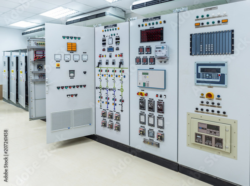 Electrical switchgear,Industrial electrical switch panel at substation of power plant
