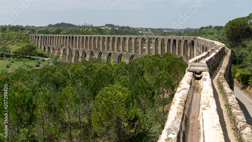 Aqueduct of Tomar near the templar castle. Tomar, Portugal