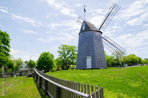 Landscape photograph of a windmill in one of the towns on Long Island, New York.
