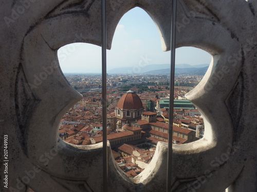 Włochy, Wenecja - rozeta, widok z dzwonnicy przy katedrze Santa Maria del Fiore