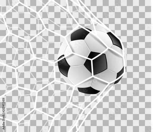 Fußball im Tor Netz isoliert transparenter Hintergrund