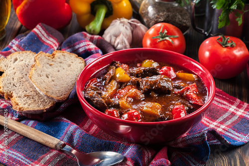 Traditional Hungarian beef goulash