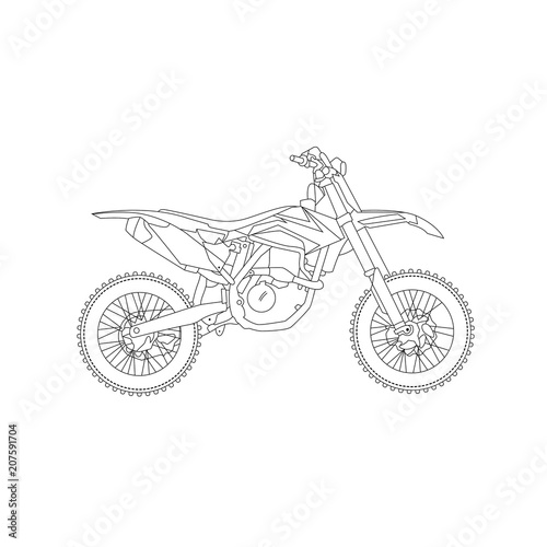 simple motor cross line art