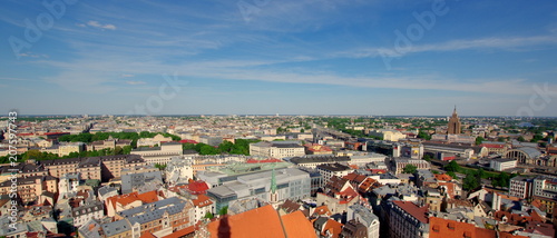 Panorama Rygi - stolicy Łotwy, państwa w Europie Wschodniej