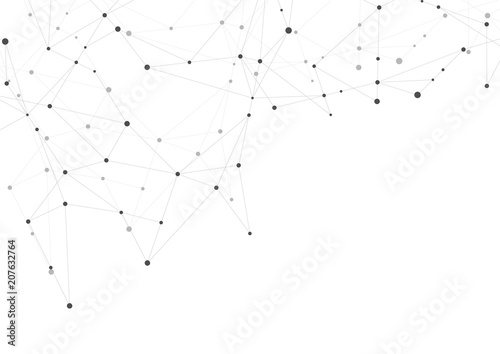 Abstract connection background with lines and dots. Geometric network connection