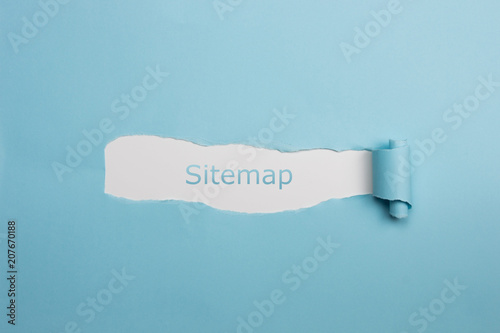 Schrift Sitemap auf gerissenen Papier